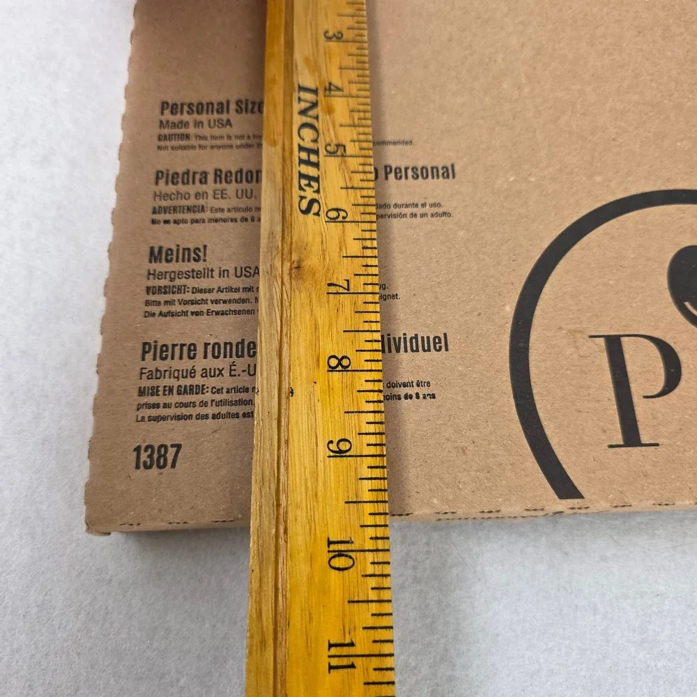 Pampered Chef Personal Size Round Stone 1387 Tan Stoneware Baking Pizza Pan USA